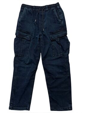 American Eagle Denim Cargo Jogger Pants Mens XS Drawstring Ankle String Blue